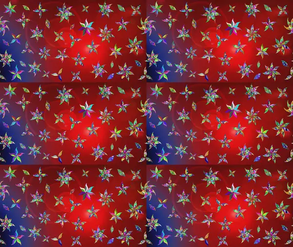 Kırmızı el çizilmiş desen. Sanat, çiçeklere ilham veriyor ve arka planda bırakıyor. Karalama çiçekleri çizim kalıbı. Raster deseni.