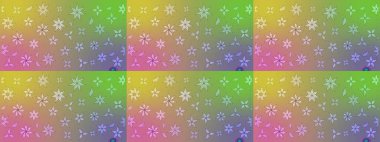 Çiçek desenli çizim. Raster illüstrasyonu. Asya tekstil tarzında. Tarafsız renklerde çiçekler. Raster illüstrasyonu.