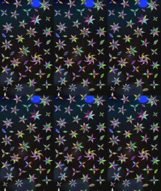 Raster illüstrasyonu. Gri renklerde bahar çiçekleri. Raster çiçek desenli ve çiçekli..