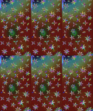 Raster Floral Illustration, Asyalı tekstil. Kahverengi renkli etnik çiçeklerle zarif bir eskiz deseni..