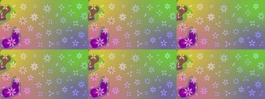 Çiçek ve yapraklı karalama şeklinde Raster çiçek deseni. Tarafsız renklerde bahar çiçekleri. Raster illüstrasyonu.