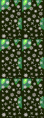 Renkli Bahar Teması eskiz kalıbı. Chichi 'nin kumaş kalıbını çiz. Çiçek deseni. Raster illüstrasyonu. Düz Çiçek Elementleri Tasarımı.