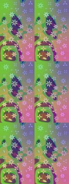 Güzel kumaş deseni. Güzel karalamalı çiçek desenli çizim. Küçük çiçekteki sevimli çiçek deseni. Raster illüstrasyonu.