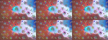 Düz Çiçek Elementleri Tasarımı. Sevimli çiçek raster deseni. Kahverengi renkli çiçekler. Renkli Yaz Teması çizim şablonu.