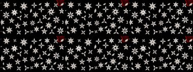 Raster illüstrasyonundaki çiçek desenli çizim. Güzel kumaş deseni. Renkli Bahar Teması eskiz kalıbı. Düz Çiçek Elementleri Tasarımı.