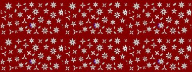 Çiçek ve yapraklı çiçek deseni. Küçük çiçekli şirin bir desen. Raster illüstrasyonu.