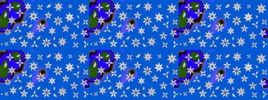 Renkli Bahar Teması eskiz kalıbı. Düz Çiçek Elementleri Tasarımı. Raster..