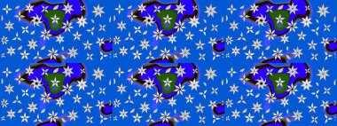 Çiçekli çiçek deseni, suluboya. Mavi renkli çiçekler. Renkli Bahar temalı eskiz modeli. Düz Çiçek Elementleri Tasarım Raster illüstrasyonu.