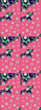 Düz Çiçek Elementleri Tasarımı. Güzel kumaş deseni. Karalama çiçeği. Raster illüstrasyonu. Zentangle soyut çiçekleri. Renkli Bahar Teması çizim şablonu.