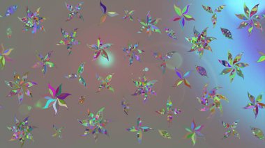 Süslü kumaş deseni. Düz Çiçek Elementleri Tasarımı. Renkli Bahar Teması eskiz kalıbı. Raster illüstrasyonunda çiçek deseni çizimi.