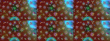 El çizimi çiçek çizimi deseni (fayans). Tekstil için suluboya eskiz deseni. Şirin çiçekli, desenli, kahverengi çizim deseni.