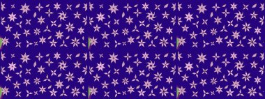 Modern çiçek arkaplanı. Parlak renkli çiçekleri ve mavi yaprakları olan harika bir çiçek deseni. Halk tarzı. Moda baskıları için zarif bir şablon.