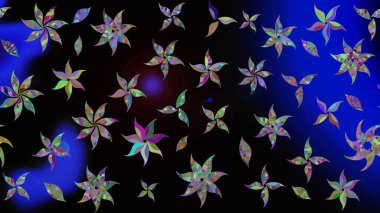 Raster illüstrasyonu. Çizim çiçek deseni duvar kâğıdı olarak kullanılabilir. Siyah renkte çiçekler.