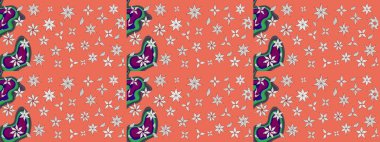 Çiçek desenli eskiz, yaz çiçekleri. Turuncu renkli çiçekler. Renkli Bahar Teması eskiz kalıbı. Düz Çiçek Elementleri Tasarımı.