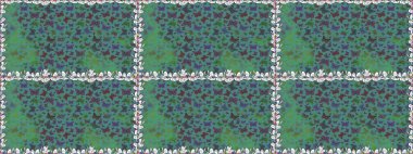 Tekstil, kumaş, baskı ve davetiye geçmişi. Kelebeklerle kusursuz desen. Raster. Mavi renkli illüstrasyon.