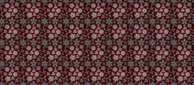 Pano dikişsiz raster desenli beyaz karalamalı çiçekler..