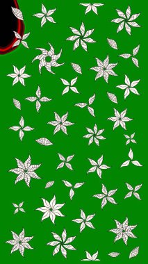 Güzel kumaş deseni. Doodle çiçekler ve dalları, otlar ve çiçekler. Raster Illustration. El çizilmiş.