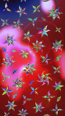 Raster. Güzel suluboya çiçekler, parlak boya çiçek desenli eskiz arka planı.