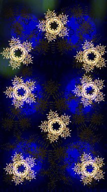 Raster illüstrasyonu. Renkli arka planda güzel kar taneleri. Raster kar taneleri deseni.