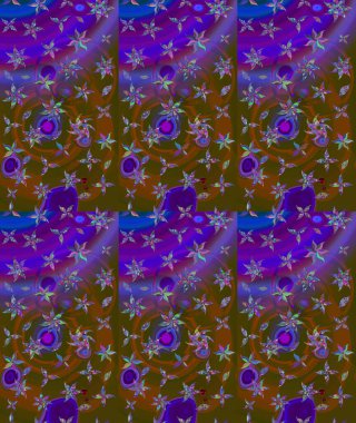 Raster suluboya çiçek deseni, narin çiçekler, kahverengi çiçekler, tebrik kartı şablonu. Güzel kumaş deseni.