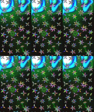 Robot resim. Çiçekli yaz çiçekleri. Küçük çiçekte güzel bir desen. Moda baskıları için zarif bir şablon. Küçük renkli çiçekler. Motley illüstrasyonu.