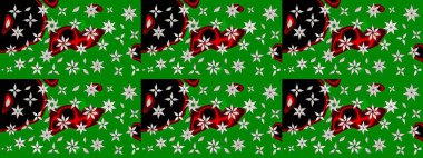 Çiçeksel elementlerle süslenmiş zarif raster dokusu. Parlak çiçekli yeşil renkler üzerine soyut çizim deseni. Küçük çiçekte şirin bir çiçek deseni var..