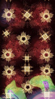 Raster illüstrasyonu. Kar taneleri ve raster arkaplanlı Noel karalaması deseni.