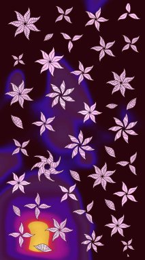 Nazik, sevimli çiçek arkaplanı. Kahverengi renkli çiçekler. Raster çiçek desenli ve çiçekli..