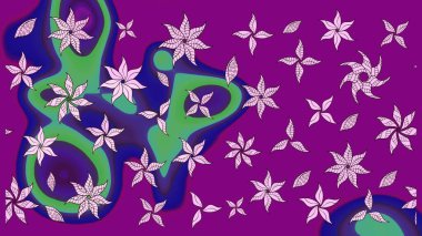 Raster deseni. Art Inspipurple tarzı çiçekler ve arka plan bırakıyor. Karalama çiçekleri çizim kalıbı. Mor el çizimi desen.