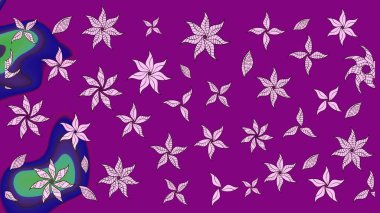 Eskiz arkaplan modeli. Raster hisseleri. Suluboya, elle çizilmiş. Mor üzerine çiçekler.