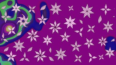 Nakış desenli çiçek deseni. Parmak izi, kumaş, duvar kâğıdı, tekstil için raster dokusu. Renkli grunge soyut arkaplanı sütun çiçekleri ile zenginleştirir.