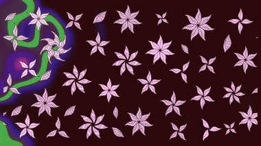 Hediye ambalaj kağıdı, tebrik kartları, posterler ve pankart tasarımı. Raster düz çiçek çizim deseni. Kahverengi renkte çiçekler.