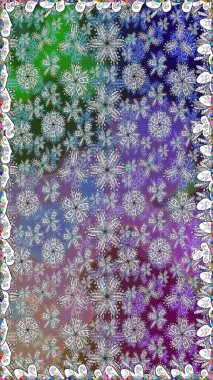 Çiçeksel gri, pürüzsüz desen. Raster çiçek izi. Klasik taslak çizimi.