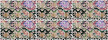 Raster illüstrasyonu. Tarafsız renklerde şirin çiçekler. Moda baskısı, albüm, ambalaj kağıdı ve duvar kağıdı için zarif dekoratif süslemeler. Küçük çiçekli basit, pürüzsüz desen..