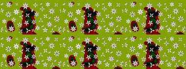 Sevimli küçük çiçek desenle. Raster resim. Çiçek desenli çiçek ve yaprakları ile.