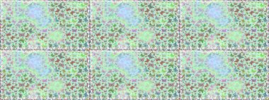 Fantezi sevimli illüstrasyon. Erkekler, kızlar, elbiseler, duvar kağıtları için soyut, pürüzsüz desen. Raster illüstrasyonu. Tarafsız ve yeşil arka plandaki suluboya kelebeklerin.