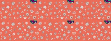 Küçük çiçekteki sevimli çiçek deseni. Turuncu ve nötr renkte çiçekler.