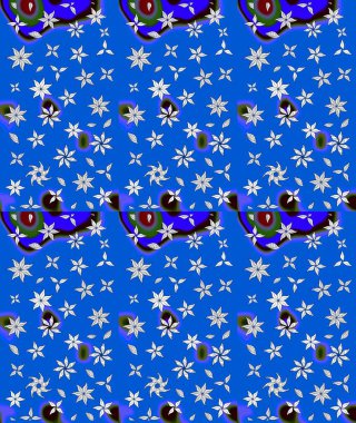 Güzel kumaş deseni. Renkli Yaz Temalı eskiz kalıbı. Düz Çiçek Elementleri Tasarımı. Raster illüstrasyonunda çiçek deseni çizimi.