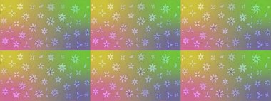 Tarafsız ve yeşil renkler üzerine çiçek desenli çizimler, el yapımı papatyalar, papatyalar. Tekrarlanan çiçek arkaplanı, zarif nötr ve yeşil çiçek duvar kağıdı.