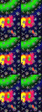 Düz Çiçek Elementleri Tasarımı. Raster. Renkli Bahar Teması çizim şablonu.