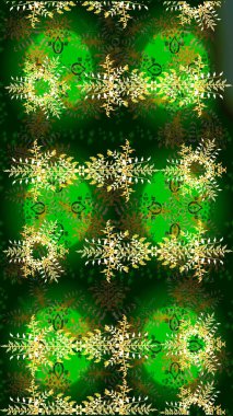 Yeşil, mavi ve sarı renklerde şirin soyut kar taneleri raster tasarımı. Düz kar karalama ikonları, yılbaşı afişi için kar taneleri silueti, kartlar. Yeni yıl kar tanesi.