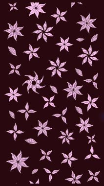 Kahverengi renkte çiçekli çiçek deseni. Suluboya tarzında kahverengi renkte çiçekler.