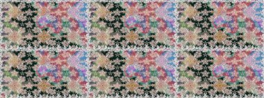 El çizimi çiçekli, pürüzsüz bir desen. Tarafsız bir arkaplanda. Tekstil, kumaş, ambalaj, hatıra defteri için hoş bir çiçek arkaplanı. Çocuksu tasarım.