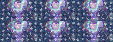 Raster illüstrasyonu. Noel ve yeni yıl moda baskıları için tatil tasarımı. Kar tanelerinin soyut arkaplanlı Noel şablonu. Mavi kar taneleri.