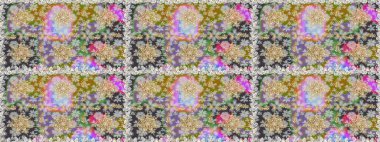 Kusursuz raster arka plan. Gri renklerdeki altın elementler. Şık bir grafik desen. Çiçek deseni. Duvar kâğıdı barok, İspanyol kumaşı.