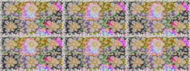 Kusursuz raster arka plan. Gri renklerdeki altın elementler. Şık bir grafik desen. Çiçek deseni. Duvar kâğıdı barok, İspanyol kumaşı.