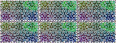 Gri renkli çiçekler. Renkli Bahar Temalı, pürüzsüz bir arka plan. Düz Çiçek Elementleri Tasarım Raster illüstrasyonu. Çiçekli, suluboya desenli kusursuz çiçek deseni.