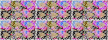 Süslü dekorasyon. Raster illüstrasyonu. Damask altın soyut çiçek gri renklerde pürüzsüz desen.