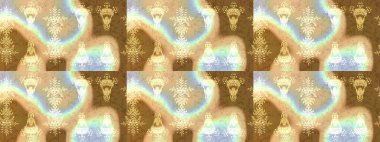 Bej, kahverengi ve nötr renklerde. Güzel kumaş deseni. Raster illüstrasyonu. Raster illüstrasyonunda çiçek deseni çizimi.