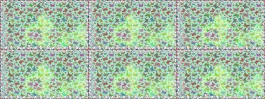 Giysi tasarımı için doğal ve yeşil arka planda geleneksel halk çiçekleri dekoru. Nakış, egzotik kelebeklerle süslenmiş çiçeksiz desenler. Yazdırma ve davet için basit şirin desen.